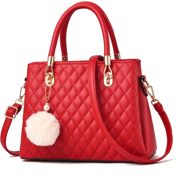 Women's Handbag Top Handle Leather Satchel  Should - Picture 5 of 5